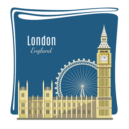 Big Ben and London Eye Clip Art